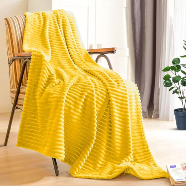 SOGA 2X Yellow Diamond Pattern Blanket - Image 8