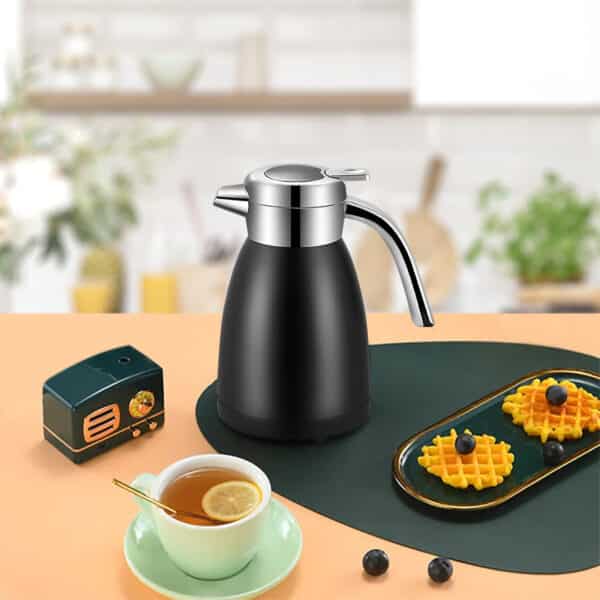 SOGA 2.2L Stainless Steel Insulated Vacuum Flask Coffee Water Jug Thermal Black - Image 7
