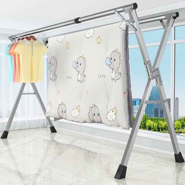 SOGA 2X 2.0m Portable Standing Clothes Drying Rack 3 Poles - Image 10