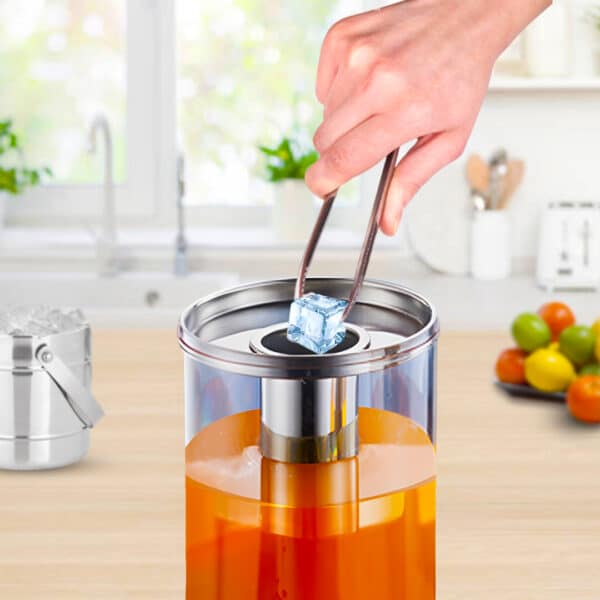 SOGA Single 3L Silver Stainless Steel Beverage Dispenser Ice Cylinder Clear Juicer Hot Cold Water Jug - Image 3