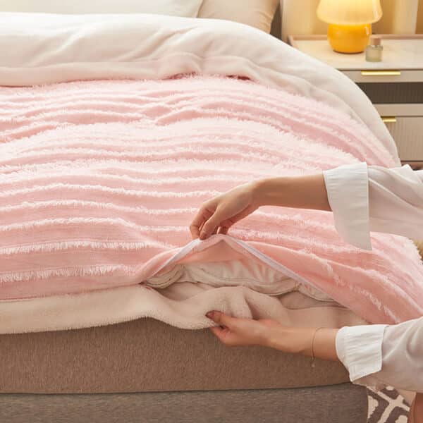 SOGA 2X Throw Blanket Pink - Image 3
