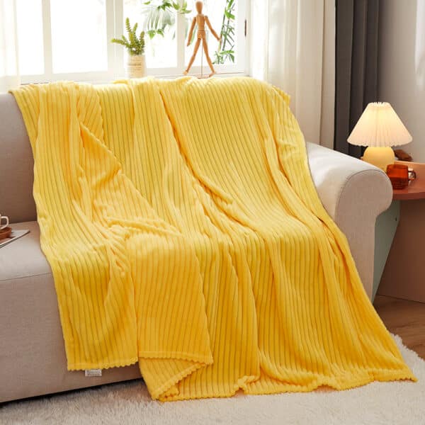 SOGA 2X Yellow Diamond Pattern Blanket - Image 7
