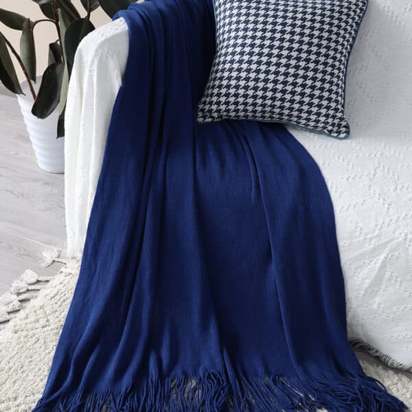 SOGA 2X Royal Blue Acrylic Throw Blanket - Image 5
