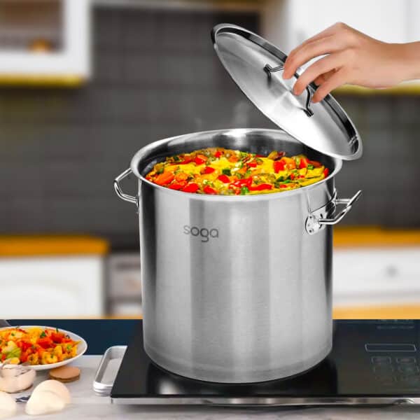 SOGA Stock Pot 25L Top Grade Thick Stainless Steel Stockpot 18/10 - Image 7