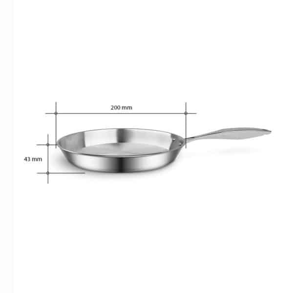 SOGA Stainless Steel Fry Pan 20cm Frying Pan Top Grade Induction Cooking FryPan - Image 4