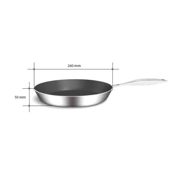 SOGA Stainless Steel Fry Pan 26cm Frying Pan Induction FryPan Non Stick Interior - Image 3