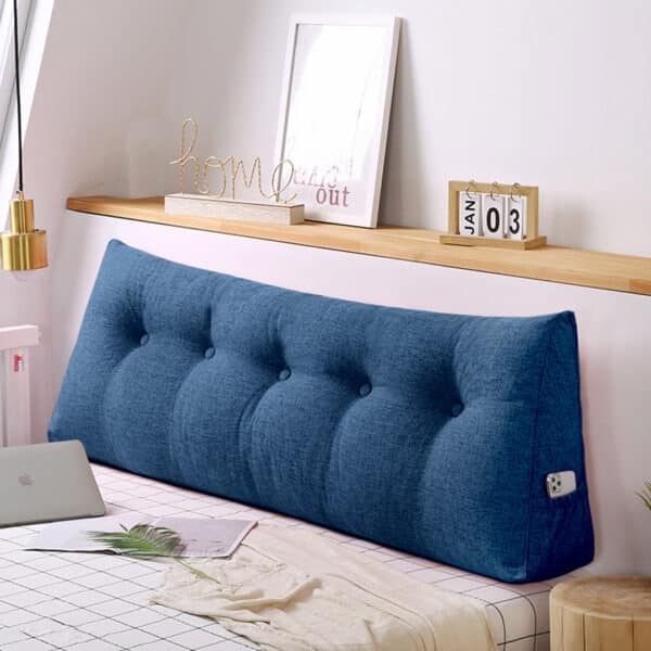 SOGA 180cm Blue Triangular Wedge Bed Pillow Headboard Backrest Bedside Tatami Cushion Home Decor - Image 2