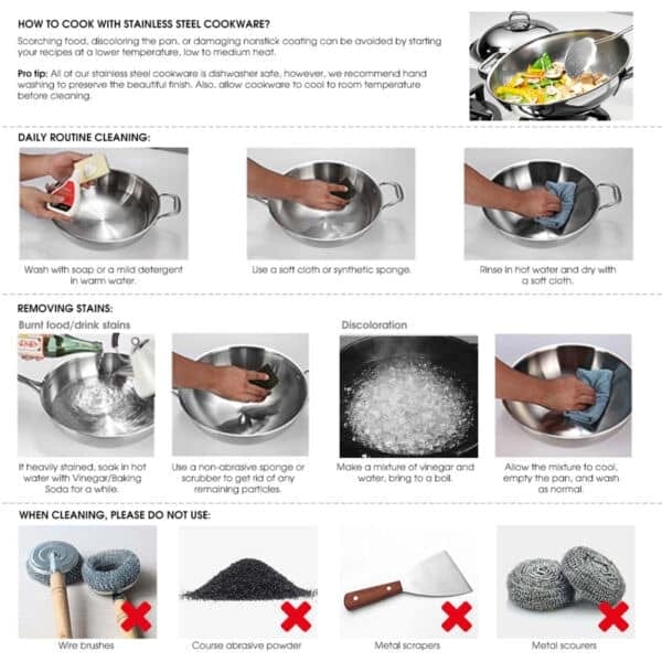 SOGA Stainless Steel Fry Pan 22cm Frying Pan Induction FryPan Non Stick Interior - Image 9