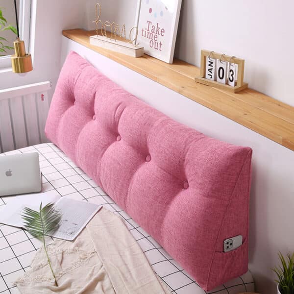 SOGA 150cm Pink Triangular Wedge Bed Pillow Headboard Backrest Bedside Tatami Cushion Home Decor - Image 13