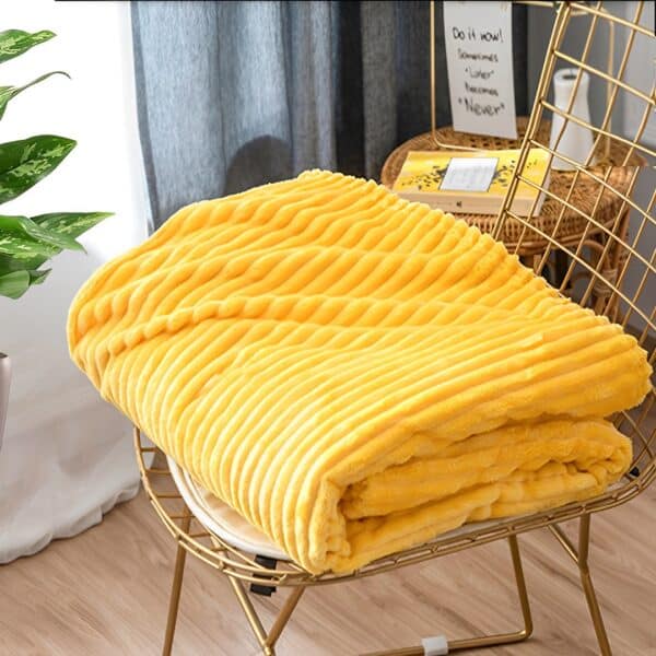SOGA 2X Yellow Diamond Pattern Blanket - Image 5