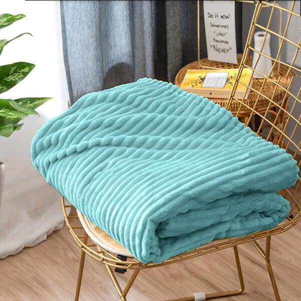 SOGA 2X Sky Blue Throw Blanket - Image 9