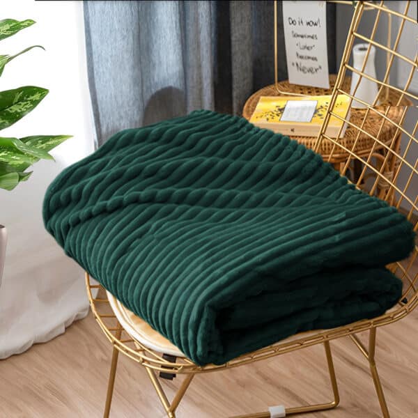 SOGA 2X Dark GreenThrow Blanket - Image 5