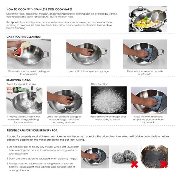 SOGA Stock Pot 23L Top Grade Thick Stainless Steel Stockpot 18/10 - Image 2