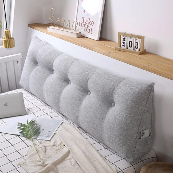 SOGA 120cm Silver Triangular Wedge Bed Pillow Headboard Backrest Bedside Tatami Cushion Home Decor - Image 7
