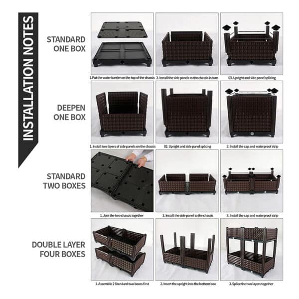 SOGA 2X 40cm Raised Planter Box Vegetable Herb Flower Outdoor Plastic Plants Garden Bed with Legs - Image 8