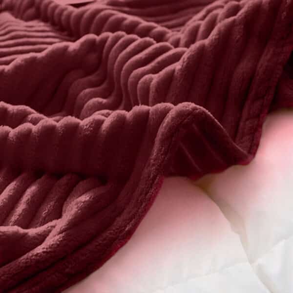 SOGA 2X Burgundy Throw Blanket - Image 4