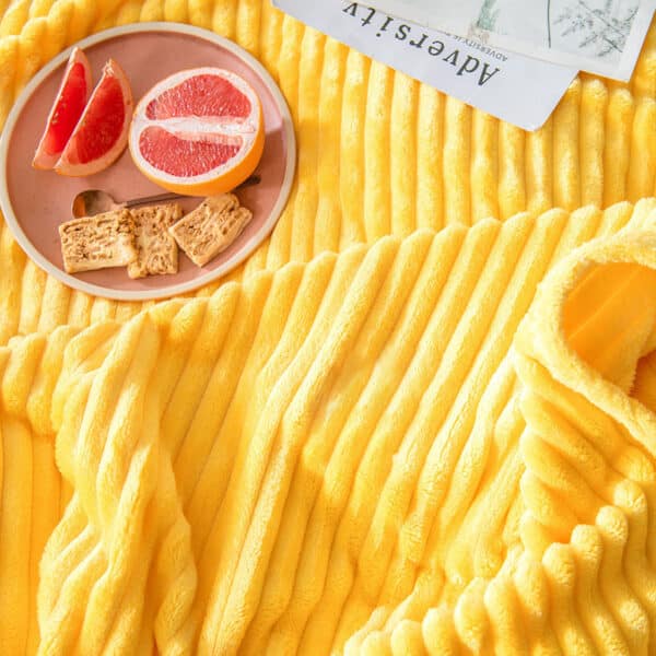 SOGA 2X Yellow Diamond Pattern Blanket - Image 3