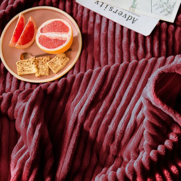 SOGA 2X Burgundy Throw Blanket - Image 3