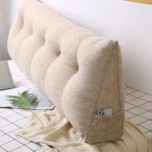 SOGA 150cm Beige Triangular Wedge Bed Pillow Headboard Backrest Bedside Tatami Cushion Home Decor - Image 6