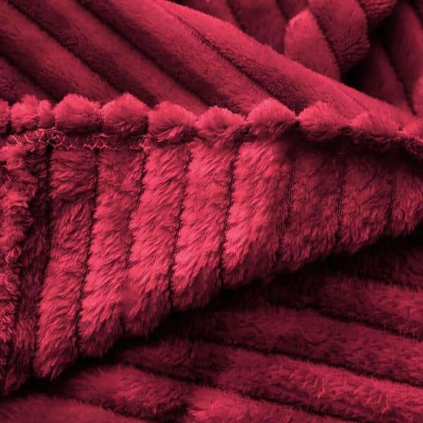 SOGA 2X Burgundy Throw Blanket - Image 2