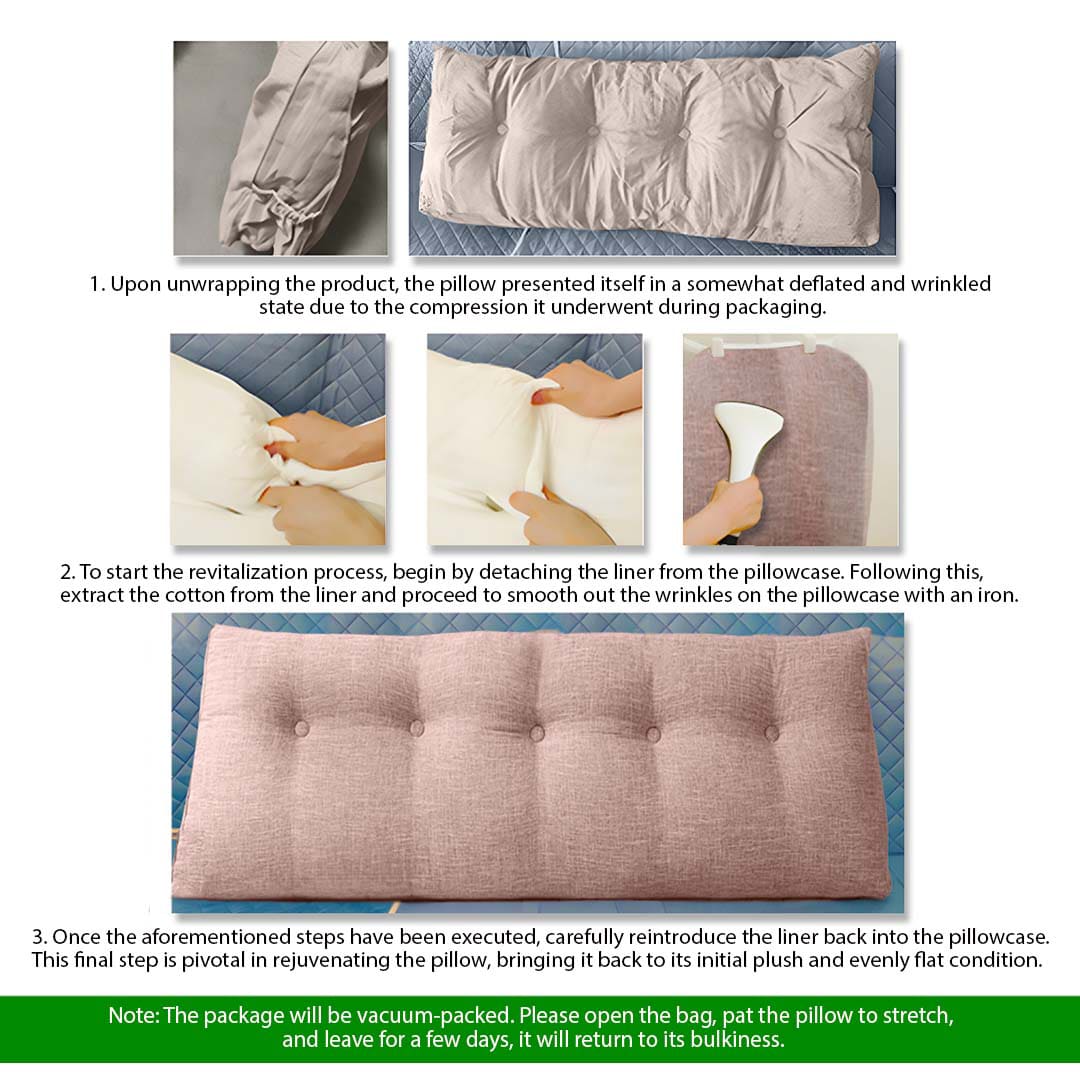 SOGA 120cm Pink Triangular Wedge Bed Pillow Headboard Backrest Bedside Tatami Cushion Home Decor - Image 3