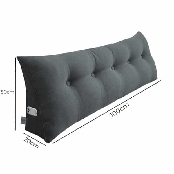 SOGA 100cm Dark Grey Triangular Wedge Bed Pillow Headboard Backrest Bedside Tatami Cushion Home Decor - Image 4