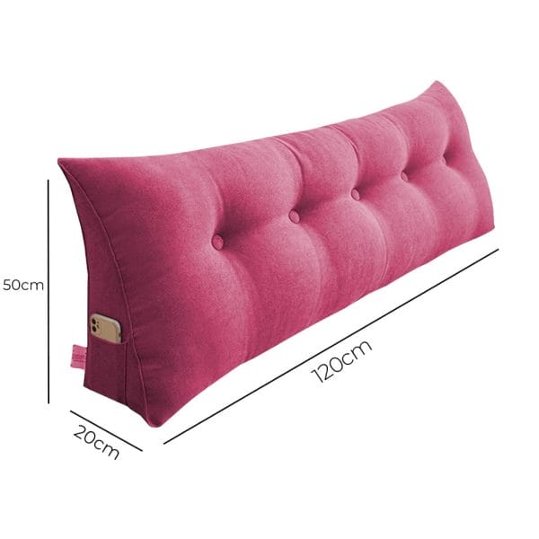 SOGA 120cm Pink Triangular Wedge Bed Pillow Headboard Backrest Bedside Tatami Cushion Home Decor - Image 2
