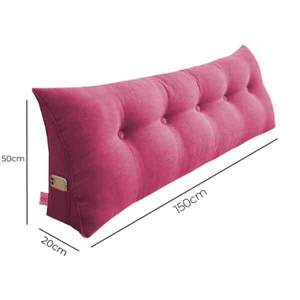SOGA 150cm Pink Triangular Wedge Bed Pillow Headboard Backrest Bedside Tatami Cushion Home Decor - Image 2