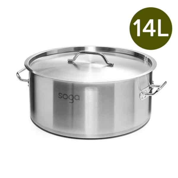 SOGA Stock Pot 14L Top Grade Thick Stainless Steel Stockpot 18/10 - Image 9