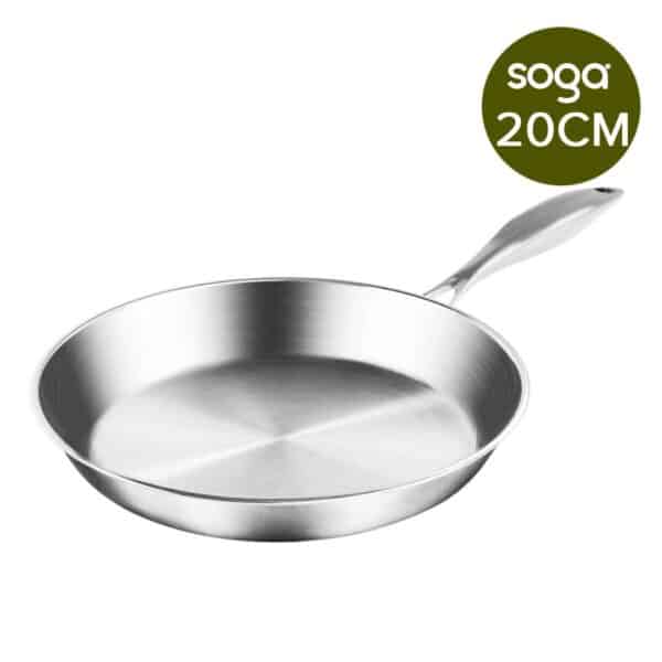 SOGA Stainless Steel Fry Pan 20cm Frying Pan Top Grade Induction Cooking FryPan - Image 3