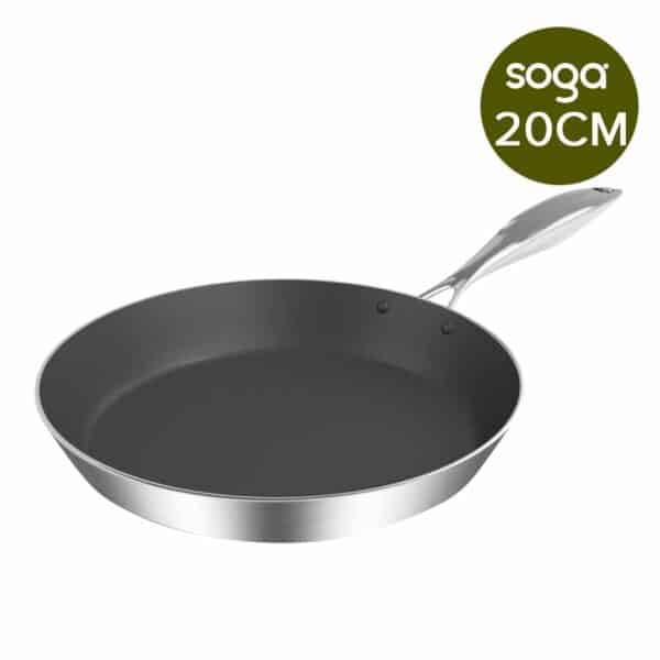 SOGA Stainless Steel Fry Pan 20cm Frying Pan Induction FryPan Non Stick Interior - Image 5