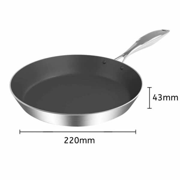 SOGA Stainless Steel Fry Pan 22cm Frying Pan Induction FryPan Non Stick Interior - Image 5