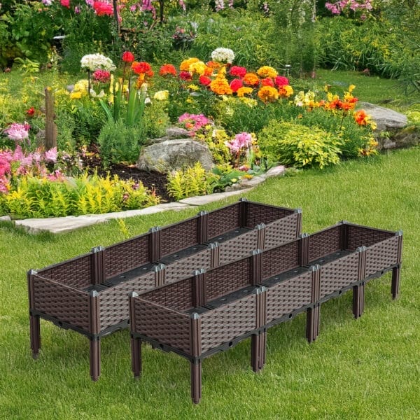 SOGA 2X 160cm Raised Planter Box Vegetable Herb Flower Outdoor Plastic Plants Garden Bed with Legs