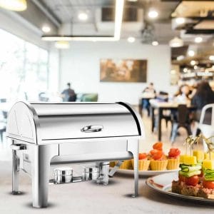 SOGA 9L Stainless Steel Full Size Roll Top Chafing Dish Food Warmer