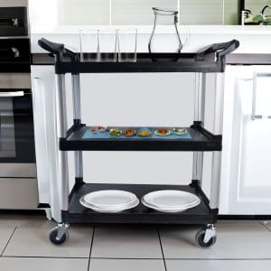 SOGA 2 Tier Food Trolley Portable Kitchen Cart Multifunctional