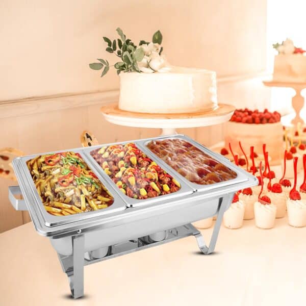 SOGA 3L Triple Tray Stainless Steel Chafing Food Warmer Catering Dish - Image 4