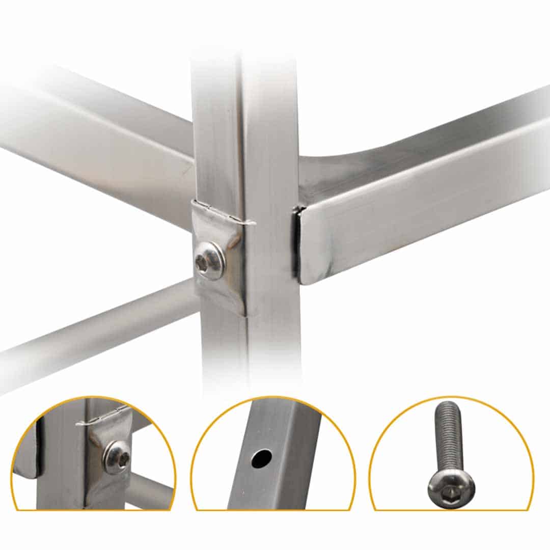 SOGA 3 Tier 95x50x95cm Stainless Steel Kitchen Dinning Food Cart Trolley Utility Size Large - Image 6