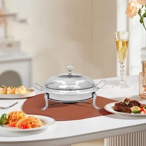 SOGA Stainless Steel Round Buffet Chafing Dish Cater Food Warmer Chafer with Glass Top Lid