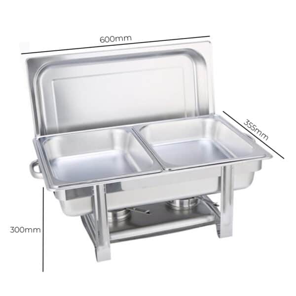 SOGA Double Tray Stainless Steel Chafing Catering Dish Food Warmer - Image 3