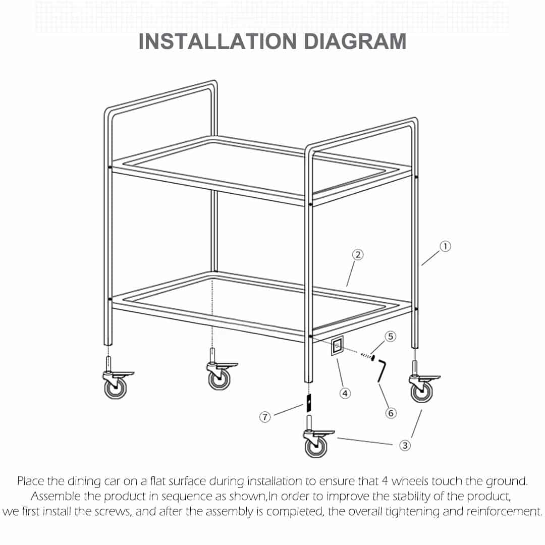 SOGA 3 Tier 95x50x95cm Stainless Steel Kitchen Dinning Food Cart Trolley Utility Size Large - Image 3