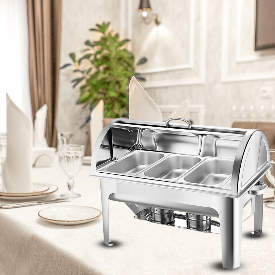 SOGA 4X 3L Chafing Dish Triple Tray Top - Image 2