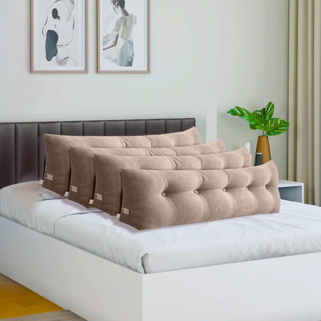 SOGA 4X 150cm Beige Wedge Bed Cushion - Image 8