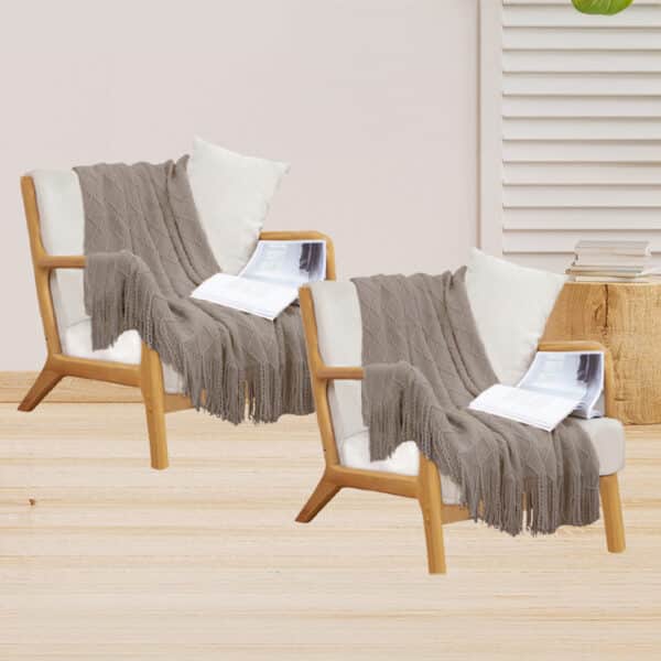 SOGA 2X Coffee Diamond Pattern Blanket - Image 9