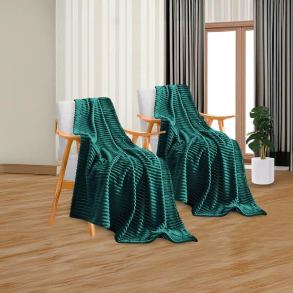 SOGA 2X Dark GreenThrow Blanket - Image 13