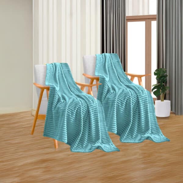 SOGA 2X Sky Blue Throw Blanket - Image 13