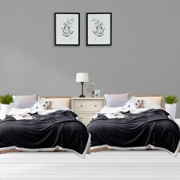 SOGA 2X Black Throw Blanket - Image 9