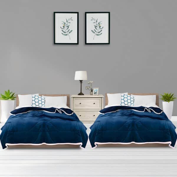 SOGA 2X Navy Blue Throw Blanket - Image 8