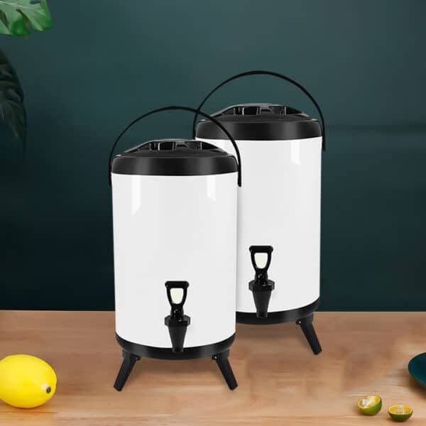SOGA 2X 8L Stainless Steel Insulated Milk Tea Barrel Hot and Cold Beverage Dispenser Container with Faucet White - Image 8