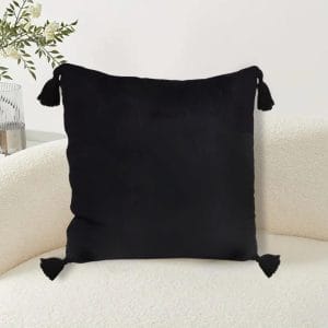 SOGA 2X Black Vintage Butterfly Pillow Tassel Throw Pillow
