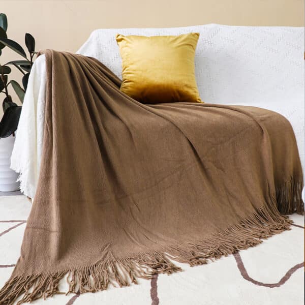 SOGA 2X Coffee Acrylic Throw Blanket